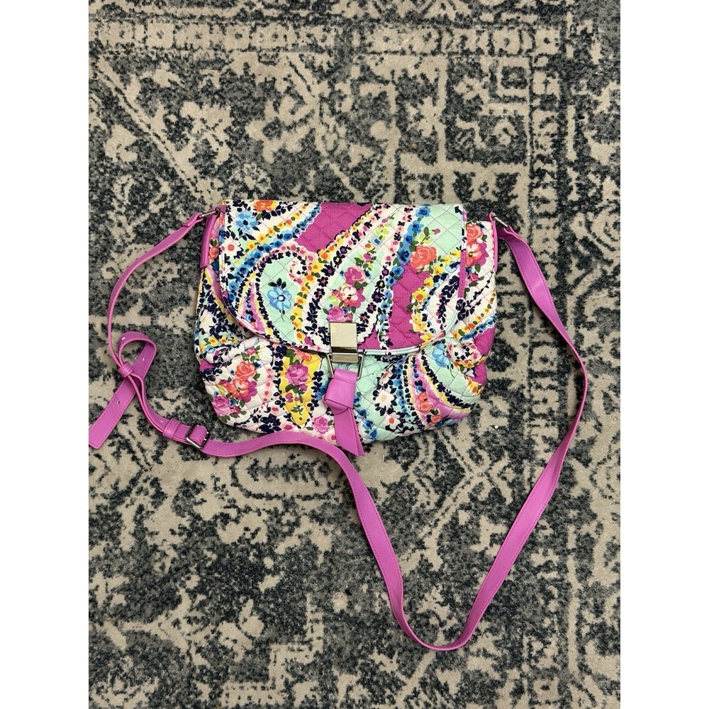 Vera Bradley Colorful Wildflower Paisley Carson Fold-Over Crossbody Bag